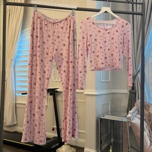 Primark Floral Ribbed Pajama Set w/ Pockets – Women’s M